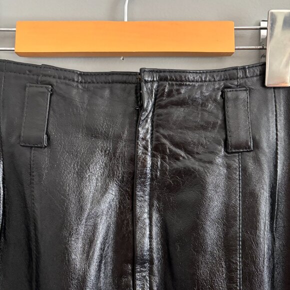 Vintage Black Leather Skirt - Picture 3 of 7